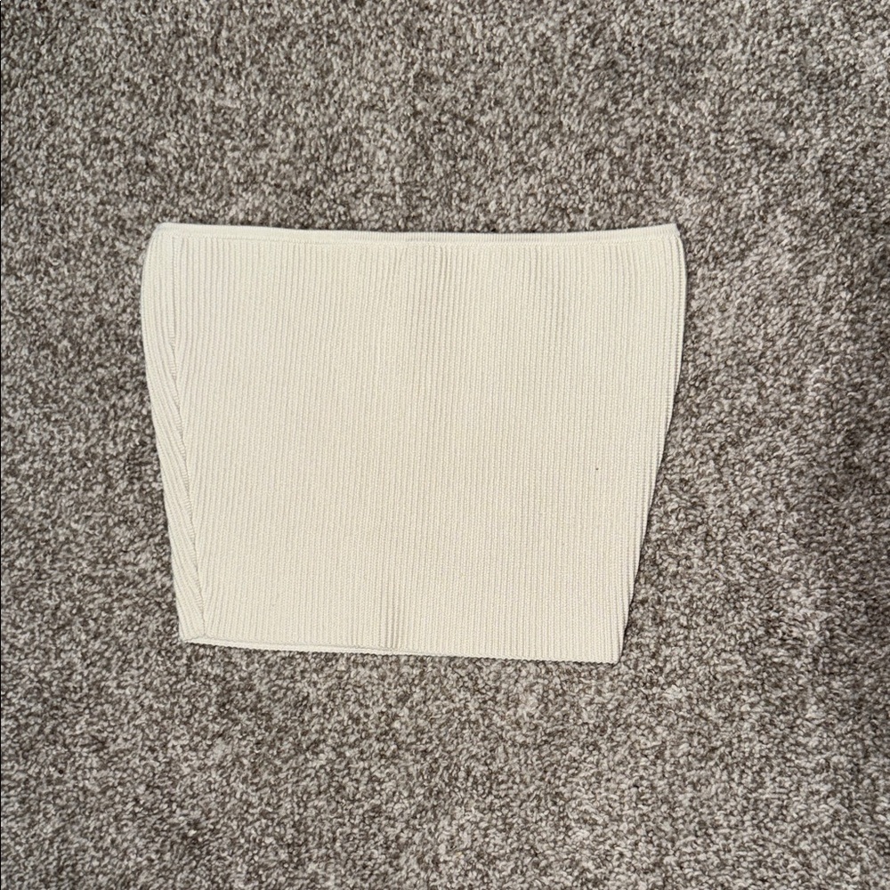 Aritzia Cream Ribbed Tube Top